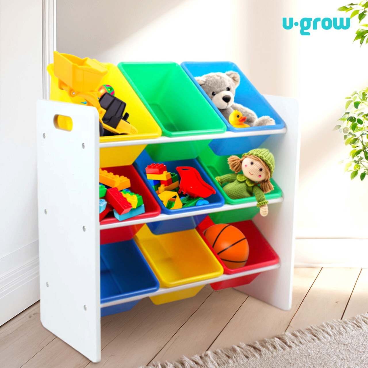 Organizator jucarii / mobilier camera copilului U-Grow, 63x30x60 cm, PAL/polipropilena, multicolor - imagine 3
